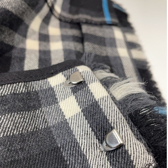 BURBERRY Vintage Fringe Tartan Check Wool Cashmere Flannel Mini Wrap Skirt Sz 8 - Picture 4 of 7